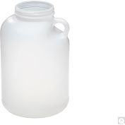 Qorpak® 128oz Natural HDPE Wide Mouth Handled Round Jug with 89-400 White PP PE Foam Cap, 60PK