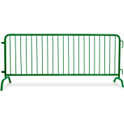Queue Solutions CrowdMaster™ 1000 Steel Barricade, 100"L x 43"H, Bridge Feet, Green