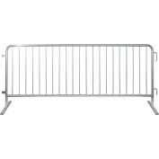 Queue Solutions CrowdMaster™ 1000 Steel Barricade, 100"L x 43"H, Heavy Duty Feet, Galvanized