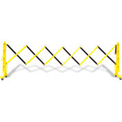 Flexmaster 110 Expanding Plastic Barricade, Yellow/Black, 38" H X 11.5' L, FM110YB