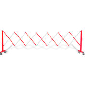 Flexpro 110 Expanding Steel/Aluminum Barricade, Red/White, 37" H X 11.5' L, FPA110RW