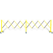Flexpro 160 Expanding Steel/Aluminum Barricade, Yellow/Black, 37"H X 16' L, FPA160YB