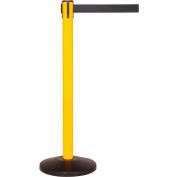 SafetyMaster 450 Retractable Belt Barrier, 40" Yellow Post, 11' Black Belt - Pkg Qty 2