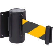 Ceinture rétractable barrière, 10' L ceinture jaune/noir, WM300B-YB100 mural