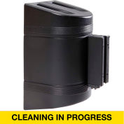 WallPro 300 Wall Mount Retractable Belt Barrier, Black Case W/10' Yellow "Cleaning" Belt