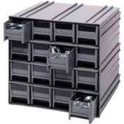 Quantum Interlocking Storage Cabinet QIC-161 - 11-3/4"Wx11-3/8"Dx11"H - 16 Gray Drawers