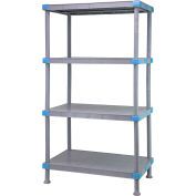 Quantum Millenia Shelving Unit 30"W X 24"D X 74"H, 4 Solid Shelves