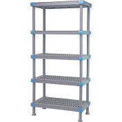 Quantum Millenia Shelving Unit 48"W X 24"D X 86"H, 5 Open Grid Shelves