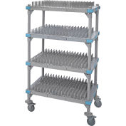 Quantum® Millenia™ Drying Rack Unit with 1-1/2" 16 Pronged Racks, 54"W x 24"D x 68"H, Gray