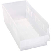 Plastic Nesting Storage Shelf Bin QSB208 8-3/8"W x 17-7/8"D x 6"H Clear - Pkg Qty 10