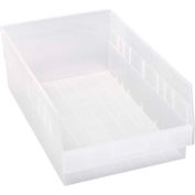 Plastic Nesting Storage Shelf Bin QSB210 11-1/8"W x 17-7/8"D x 6"H Clear - Pkg Qty 8
