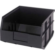 Bac empilable en plastique pour étagère Quantum SSB425, 11 po l x 12 po P x 7 po H, noir, qté par paquet : 6
