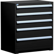 Rousseau Metal Heavy Duty Modular Drawer Cabinet 5 Drawer Counter High 36"W - Black