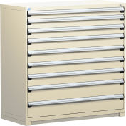 Rousseau métal robuste tiroir modulaire armoire 9 tiroirs pleine hauteur 60" W - Beige