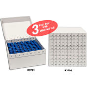 MTC™ Bio FlipTop™ Boîte de congélation en carton avec couvercle articulé, 81 place, bleu, 5 paquet