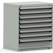 Armoire à tiroirs de rangement modulaire Rousseau 36x24x40, 8 tiroirs, (2 tailles, sans séparateur, verrou, gris