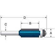 BOSCH® 85441M 1/2" Dia. 1/2" Shank 1" Cut Double Flute Flush Trim Bit W/ Ball Bearing