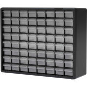 Armoire de rangement de pièces à tiroirs en plastique Akro-Mils, 10164 à 20 po l x 6-3/8 po P x 15-13/16 po H, noir, 64 tiroirs