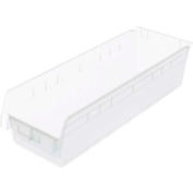 Akro-Mils ShelfMax® Plastic Nesting Storage Shelf Bin 30084 - 8-3/8"W x 23-5/8"D x 6"H Clear, qté par paquet : 6