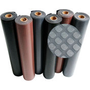 Rubber-Cal "Block-Grip" Vinyl Flooring Rolls - 2 mm x 4 ft x 15 ft Roll - Brown
