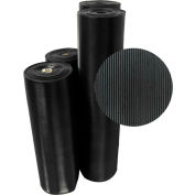 Rubber-Cal "Fine-Rib" Corrugated Rubber Floor Mats - 1/8 in x 3 ft x 8 ft - Black Rubber Runners