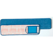 Rubbermaid® HYGEN 18" Microfiber Wet Pads W/ Nylon/Polyester Scrubber, Blue - Q415 - Pkg Qty 6