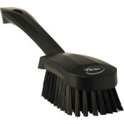 Vikan 41929 Short Handle Scrubbing Brush- Stiff, Black