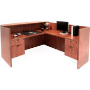 Regency Reception Station with Double Pedestals - Cherry - Manager Series