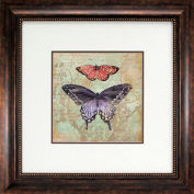 Crystal Art Gallery - Vintage Butterflies 1 - 26"W x 26"H, Double Mat Framed Art