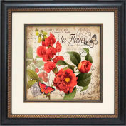 Crystal Art Gallery - Red Floral Postcard 2 - 19-3/4"W x 19-3/4"H, Single Mat Fillet