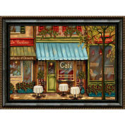 Crystal Art Gallery - Framed Canvas w/Foil Café Scene - 40"W x 30"H, Straight Fit Framed