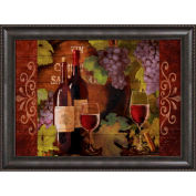 Crystal Art Gallery - Framed Canvas w/Foil Wine Bottle Mate - 40"W x 30"H, Straight Fit Framed