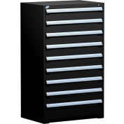 Rousseau Metal Heavy® Duty Modulaire Cabinet, 9 tiroirs, 36"L x 18"P x 60"H, Noir