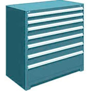 Armoire modulaire robuste en métal® Rousseau, 7 tiroirs, 48 » L x 27"P x 46"H, Bleu Everest
