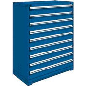 Armoire modulaire robuste Rousseau Metal®, 9 tiroirs, 48"L x 27"P x 60"H, Bleu Avalanche