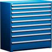 Rousseau Métal Heavy Duty tiroir modulaire armoire 9 tiroirs pleine hauteur 60" W - Avalanche bleu