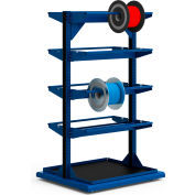 Bobine stationnaire Rack W 32" x 27 « D x 55 » H bas plateau 8 tiges de stockage Avalanche bleu