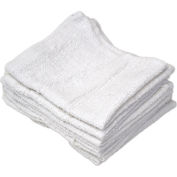 Tissu de lavage poly-coton de valeur de R-R - 12 x 12" - Blanc - 12 Pack