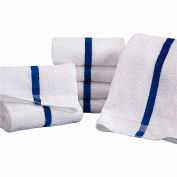 R&R Value Blue Center Stripe Pool Towel - 40" x 20" - 12 Pack