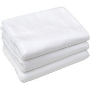 R&R Textile - Hotel Basics Twin Size Fitted Bed Sheets, 76" x 39" x 9", White - 12 Pack