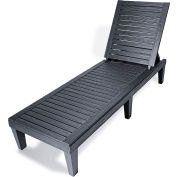 DUKAP® Oslo Patio Chaise longue inclinable, Noir