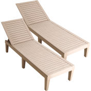 DUKAP® Oslo Patio Chaise longue inclinable, Gris, Set De 2