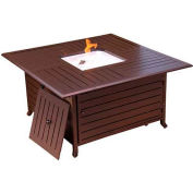 Hiland Fire Pit HIL-FP-1108 Propane 42000 BTU Square à lattes Aluminium Bronze