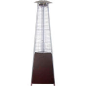 Hiland Patio Heater NG-GT-BRZ Natural Gas 38000BTU Triangle Glass Tube Bronze