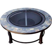 Hiland Fire Pit YFP-51216 bois brûlant 40" ronde ardoise