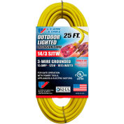 U.S. fil 73025 25 Ft. Trois conducteurs jaune Temp-Flex lumineux Branchez le cordon, 14/3 GA., 300V 15 a