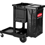 Rubbermaid Commercial Products Executive Janitorial Clean Cart Standard, Plastic, Black
