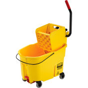 Rubbermaid Commercial Products Mop Bucket and Wringer 35 Qt Combo, Plastic, Yellow