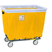 R&B® Wire Antimicrobial Vinyl Basket Truck w/ Bumper, 18 Bushel Capacity, Yellow