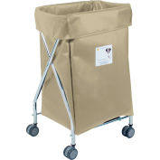 R&B Wire Products Narrow Collapsible Hamper, Steel, Beige Vinyl Bag